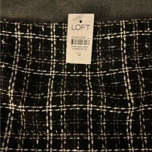 LOFT Black and White Checkered Skirt